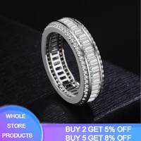 yanhui luxury full princess cut 6 4 ct white zircon tibetan silver s925 jewelry engagement rings wedding bands party rings jz085