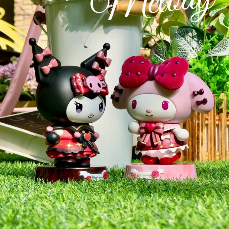 Фото Новая Kawaii Sanrio Kuromi My Meldoy, ПВХ, аниме, фигурка, игрушки, серия для девочек, мультяшная модель ручной работы, декор для кукольной комнаты, подарки для девочек №2