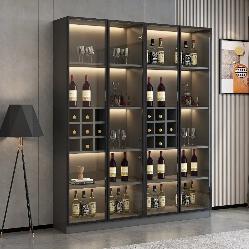 Винные шкафы для хранения ликера современные стеклянные простые Угловые винные
