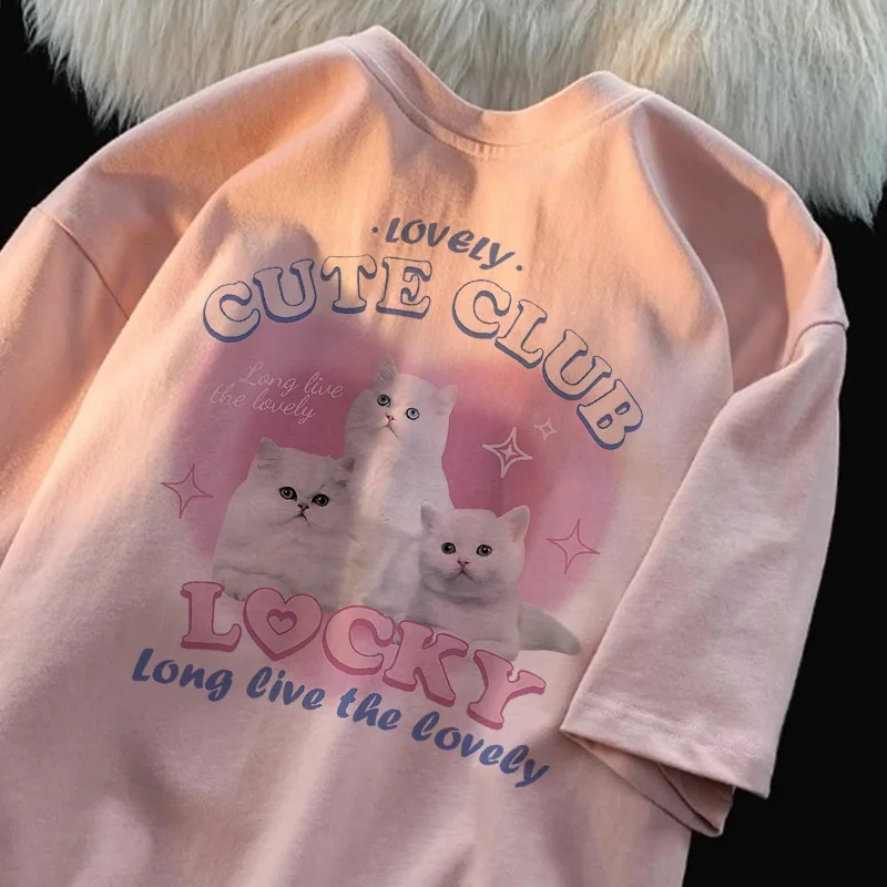 Футболка женская с коротким рукавом милая Повседневная рубашка в японском стиле