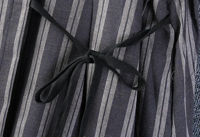 Женское винтажное платье из хлопка и льна в японском стиле Mori Girl полоску без