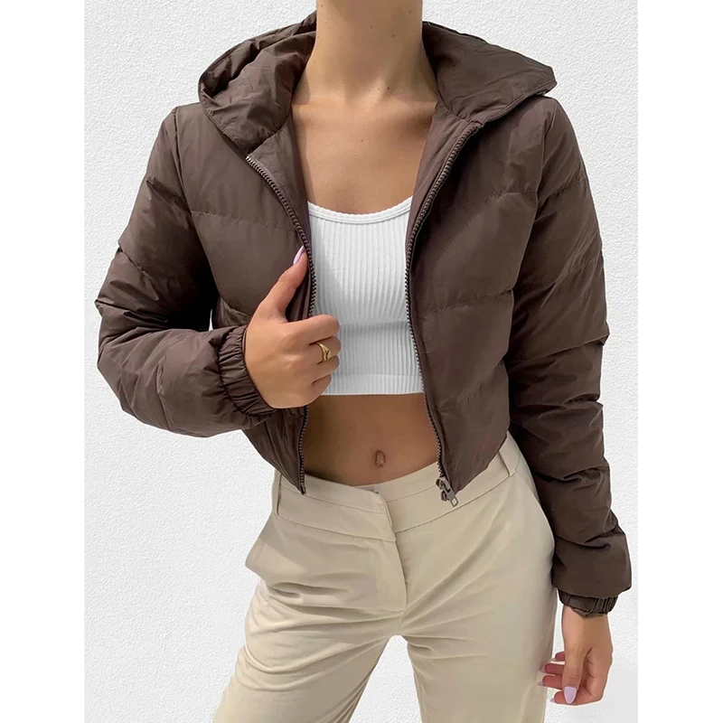 

Winter Coat for Women Hooded Padding Parkas Down Puffer Jacket Women 2022 Very Warm Quilted Long Sleeve Thick Female Outwear