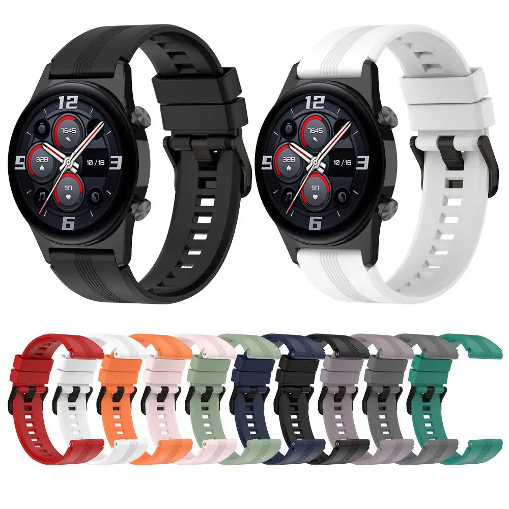 

For Honor Watch Gs3 Watch Bracelet 22mm Watchstrap Watchband Correa Multi-color Breathable Sweat-proof Silicone Strap