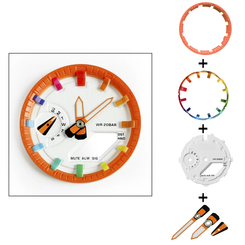 1-GA2100 Циферблат часов + часовой генератор кольцо стрелки для G Shock GA-2100/2110 замена