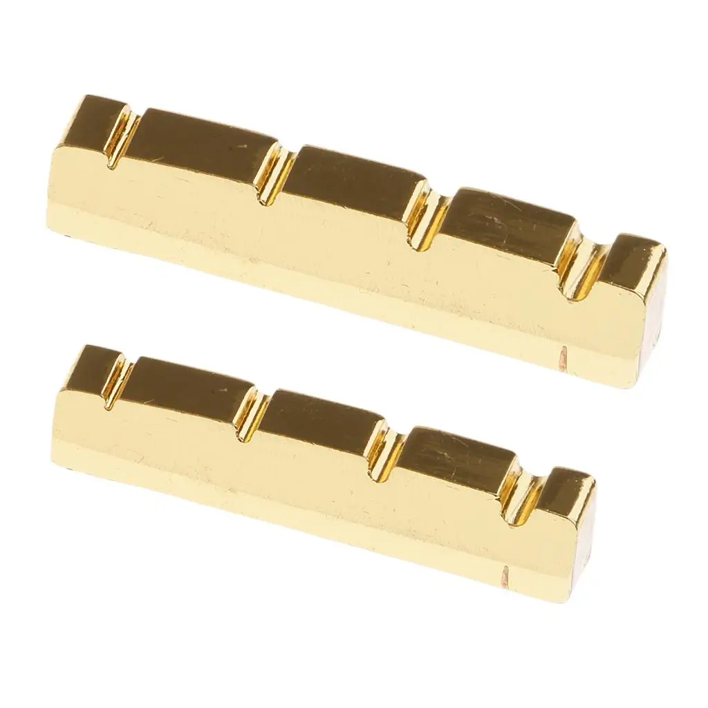 

Brass Guitar Bridge Nut Slotted 42mm/38mm for 4 Electric Bass Instrument