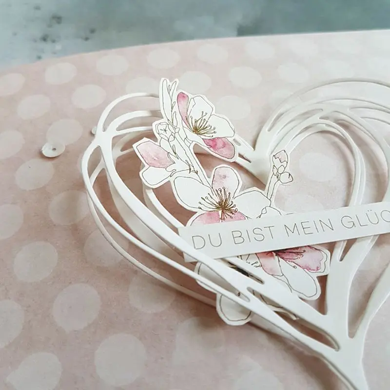 Y1UB сердце металлический трафарет DIY скрапбукинг альбом штамп бумажная карта