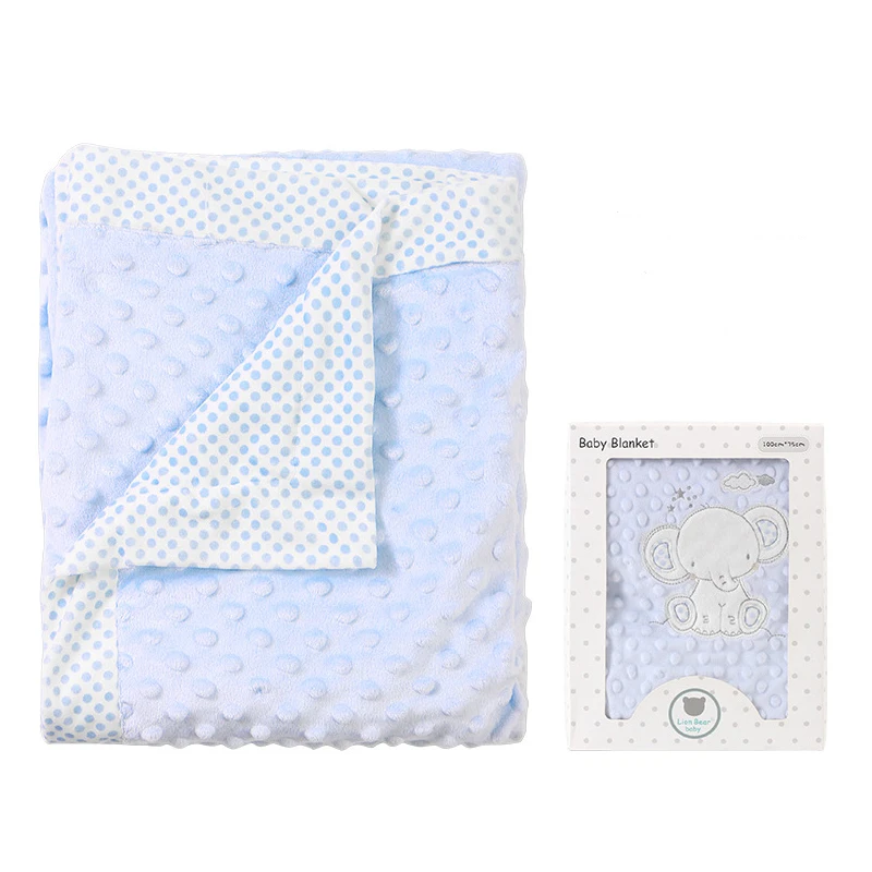 

2 layers Baby Minky Blanket & Swaddling Soft Fleece Blankets for All Seasons High Quality Toddler Quilt Bedding Swaddle Wrap