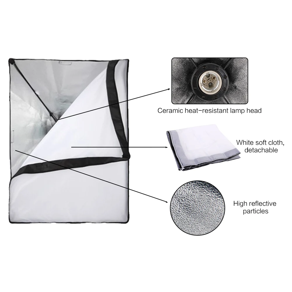 Комплект освещения для фотостудии софтбокса с рамкой фона 2x3 м 4 шт. подставка