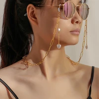 heart pearl fringe eyeglass string lanyard mask chain strap holder sunglass lanyard necklace hang on neck eyewear accessories