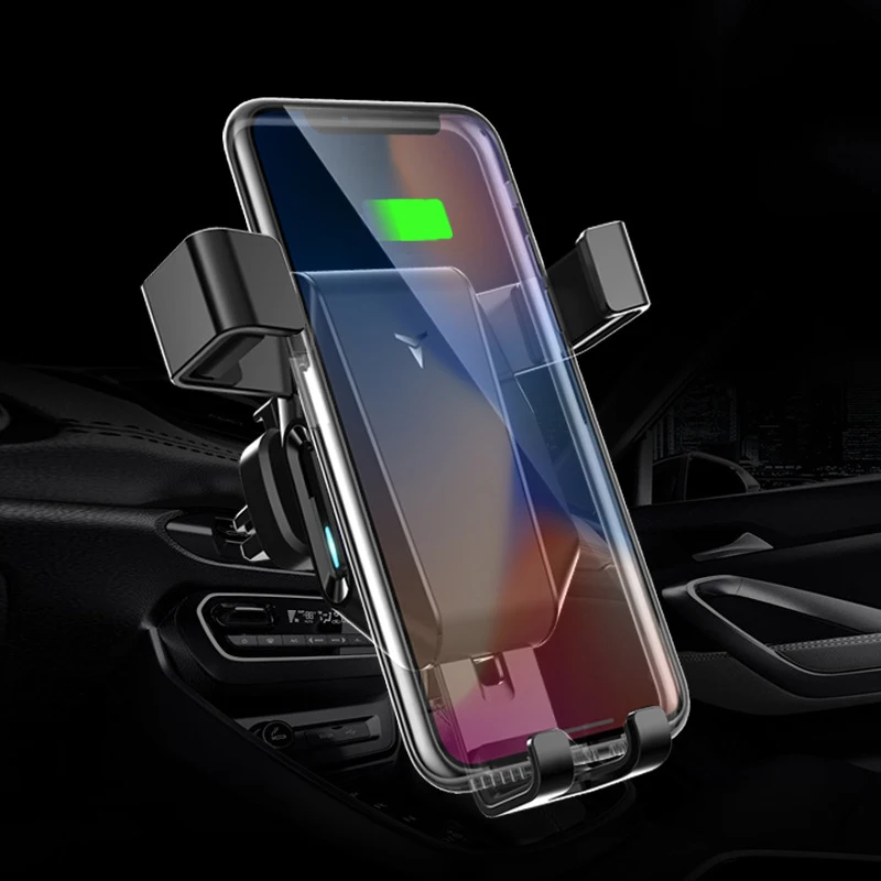 

Беспроводное Автомобильное зарядное устройство Qi, быстрое зарядное устройство для телефона, подставка для телефона, GPS-кронштейн, подходит для IPhone, Samsung, зарядное устройство