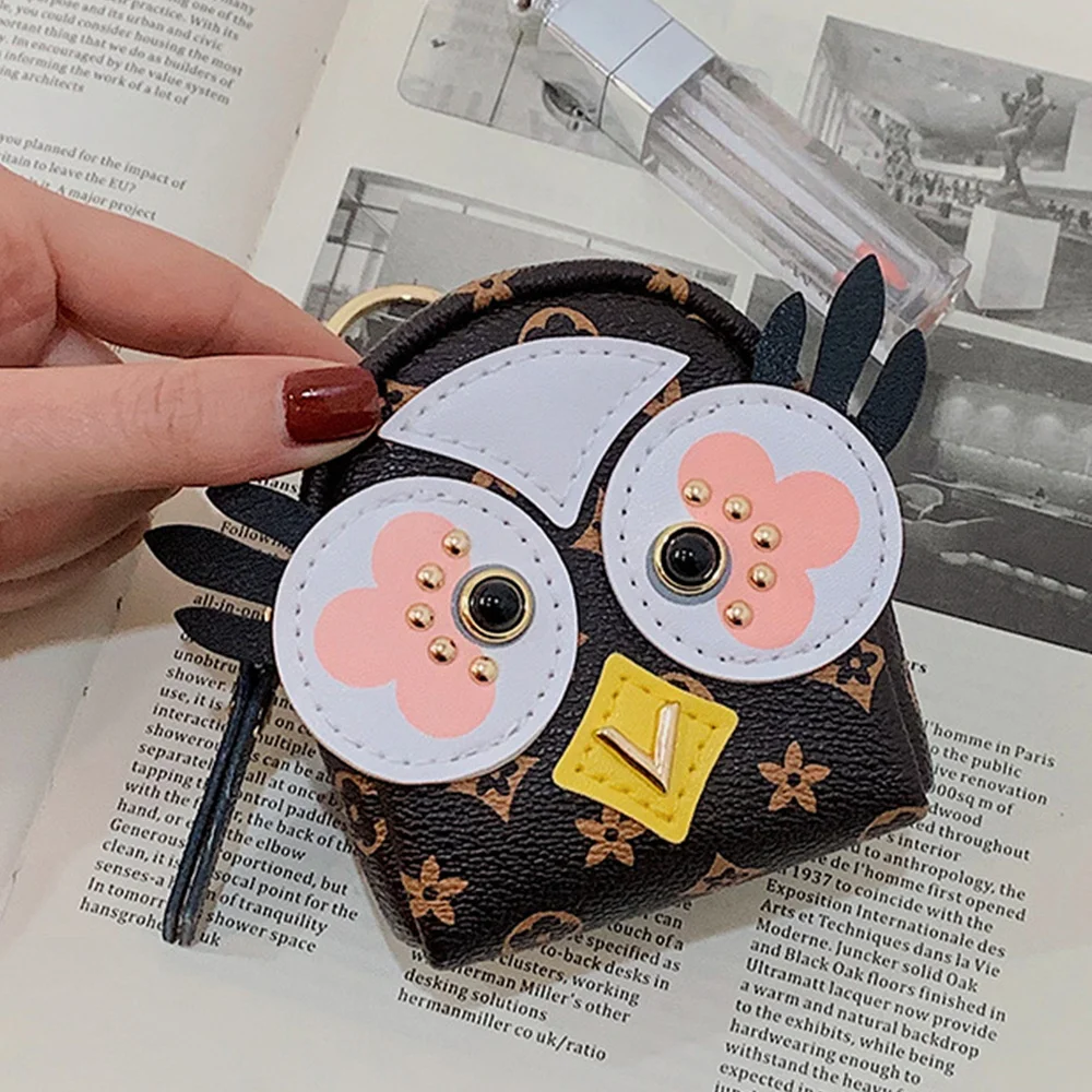 

Coin Purse Keychain Owl Purse Organizern Lipstick Wallet Card Key Holder Key Chain PU Leather Mini Backpack Keyring Coin Pouch