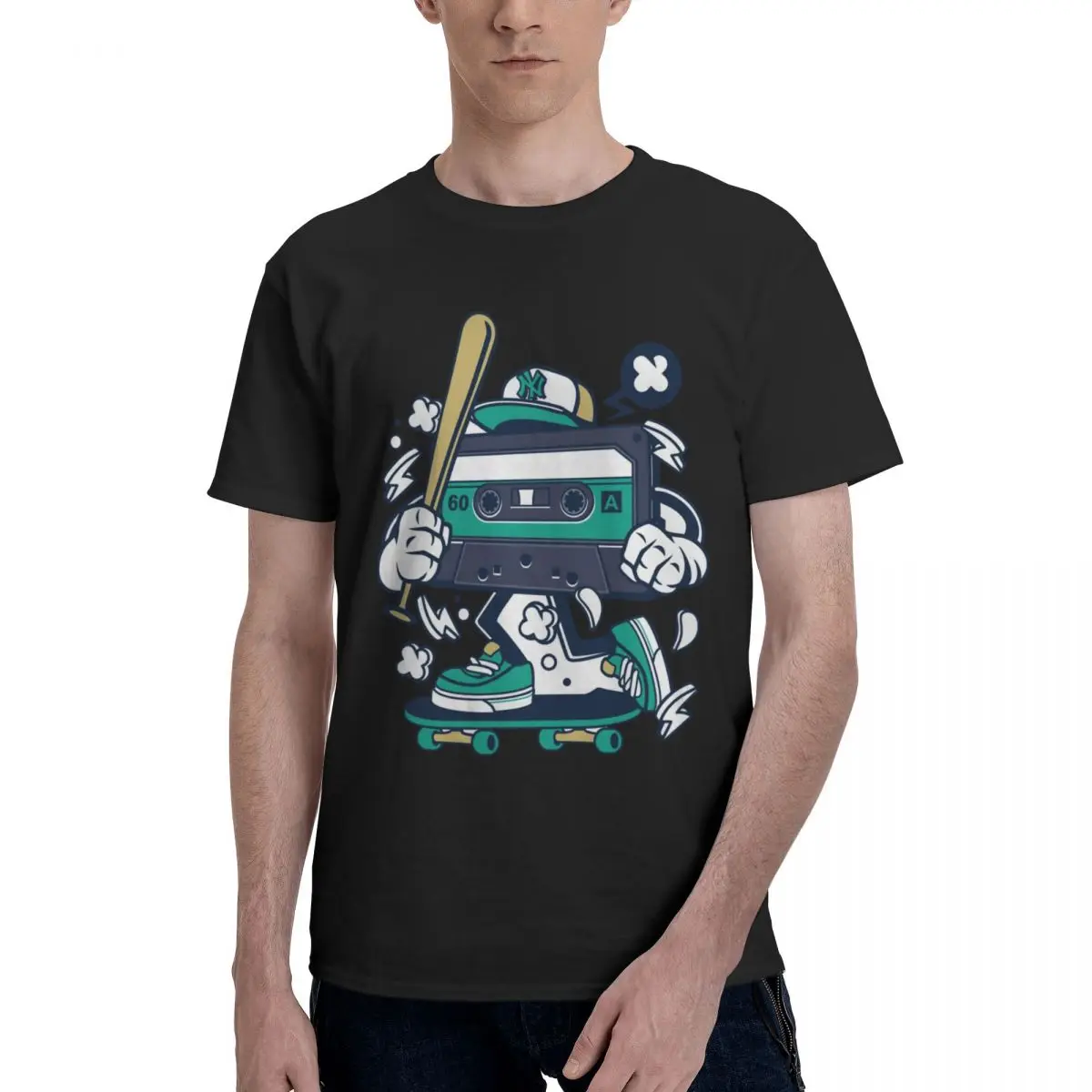 2024 Top Quality Strangeds Design Baseball Bat Cassetteds Cartoon Premium Customizable patterns T-shirt