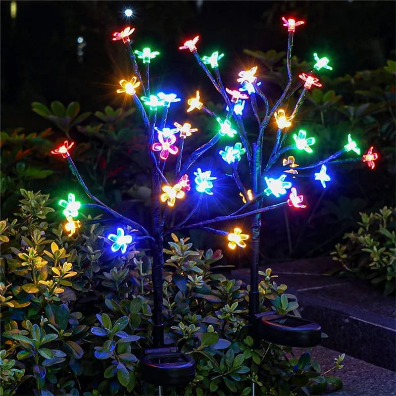 

LED Solar Cherry Tree Light Garden Lawn Lamp Waterproof Outdoor Ground Light for Wedding Patio Landscape Decoration