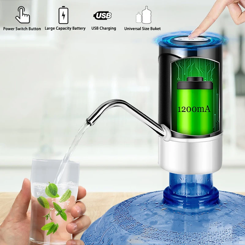 Automatic Electric Water Pump USB Charging Button Water Dispenser for  Gallon Bottle Portable Water Pump Bucket Outdoor Devices | AliExpress