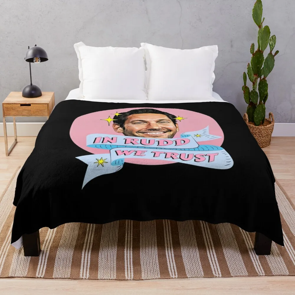 

Paul Rudd Sticker, In Rudd We Trust, Ironic sticker Throw Blanket Designer Blankets Goods For Home And Comfort