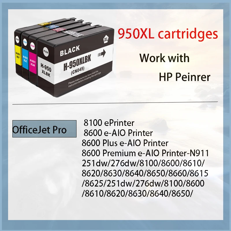 Совместимый с Vliaxh картридж HP 950XL 951XL 950 951 для принтера Officejet Pro 8100 8600 8610 8620 8630 251dw 276dw