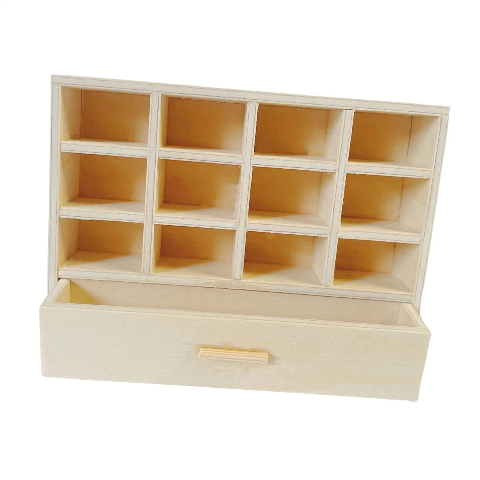 

Wooden 1:12 Dollhouse Miniature Model Bookshelf Home Bedroom Ornaments