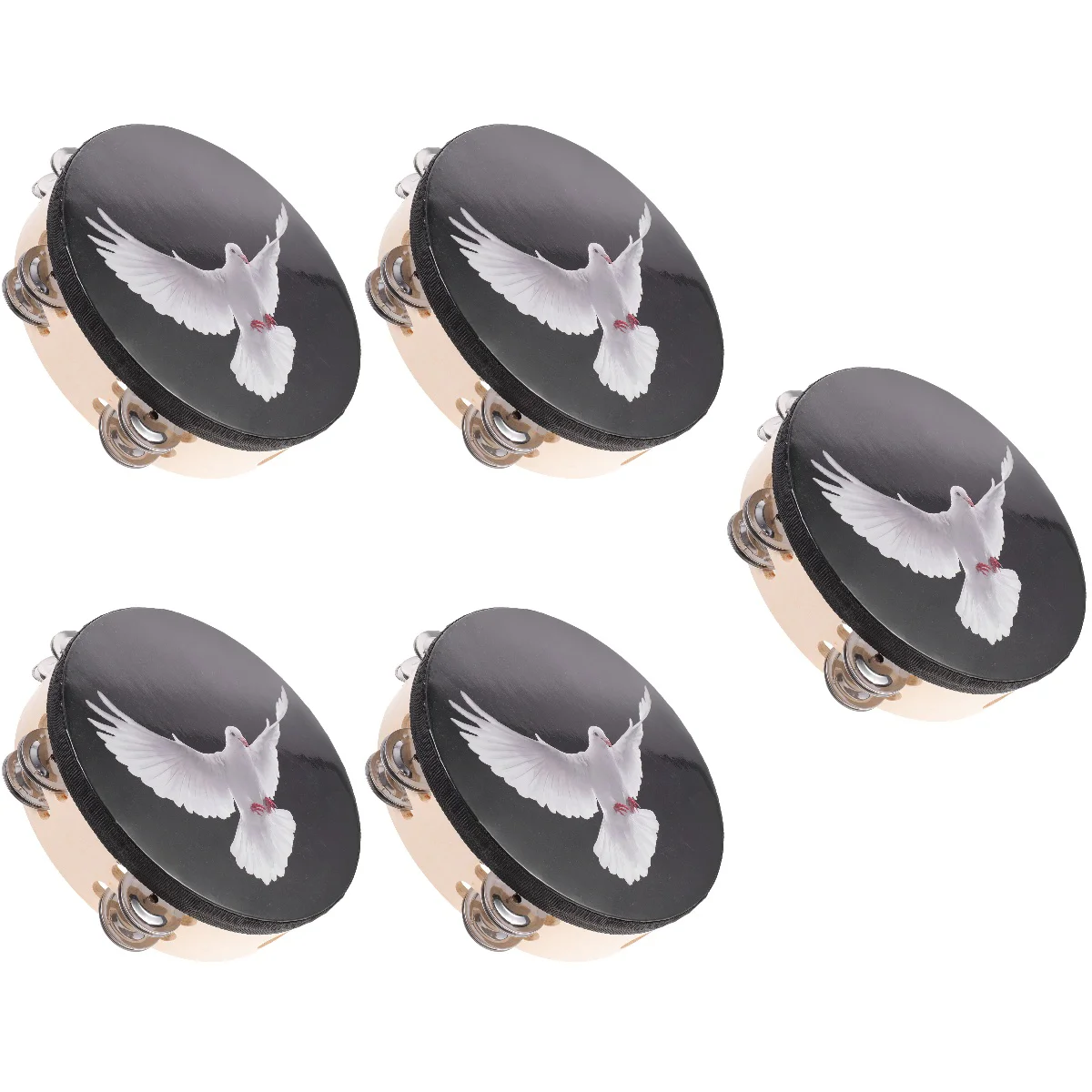

5pcs Kids Tambourine Double Bell Percussion Tambourine Percussion Tambourine Plaything Musical