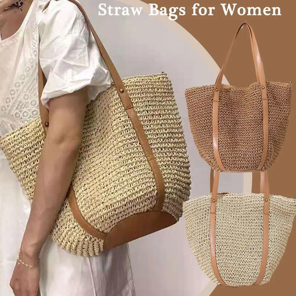 

Летняя сумка K8R5, вместительная плетеная женская сумка, корзина для путешествий, БАЛИЙСКАЯ соломенная летняя сумка, большая женская пляжная сумка K8R5