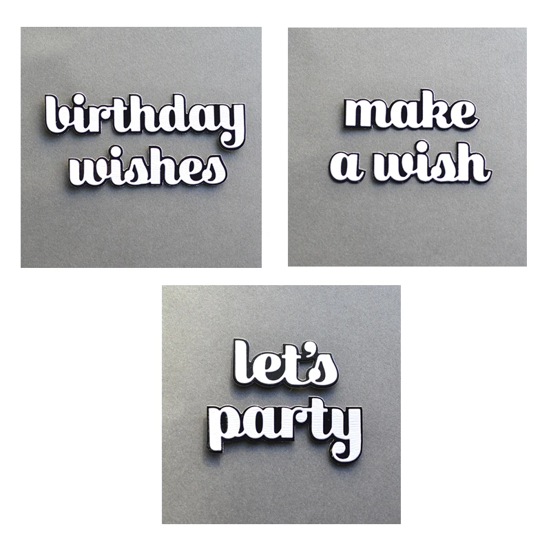 

Birthday Party Wish Words Birch Press Metal Cutting Dies Layering Scrapbooking For Paper Embossing Frame Card Craft