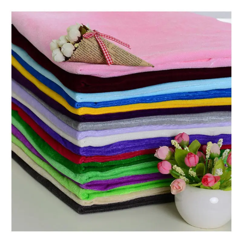 

160cm wide Polyester Knitting Velvet Fabric In Winter Short Brushed Fabric For Stage Costumes Toy Dolls Cloth Fabric per meter