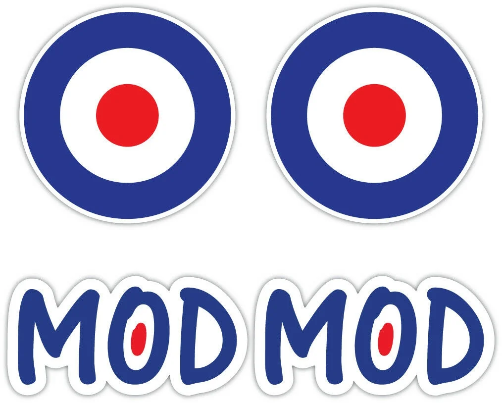 

For 1Set MOD ROUNDEL Laminated Sticker Set vespa Lambretta Scooter Moped Retro Decal