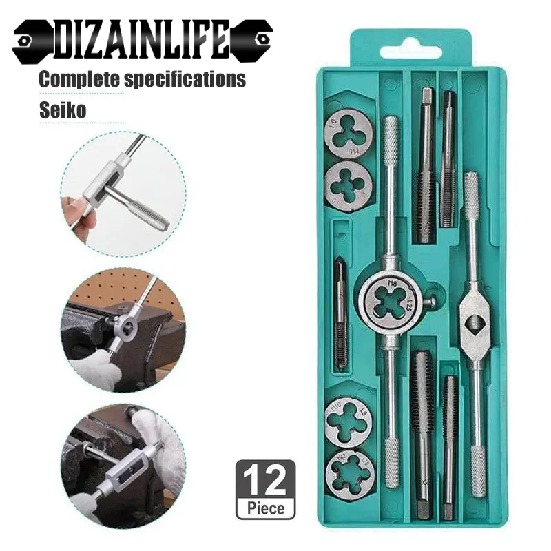 Набор метрических гаечных ключей с ручным резьбовым инструментом 12 шт.