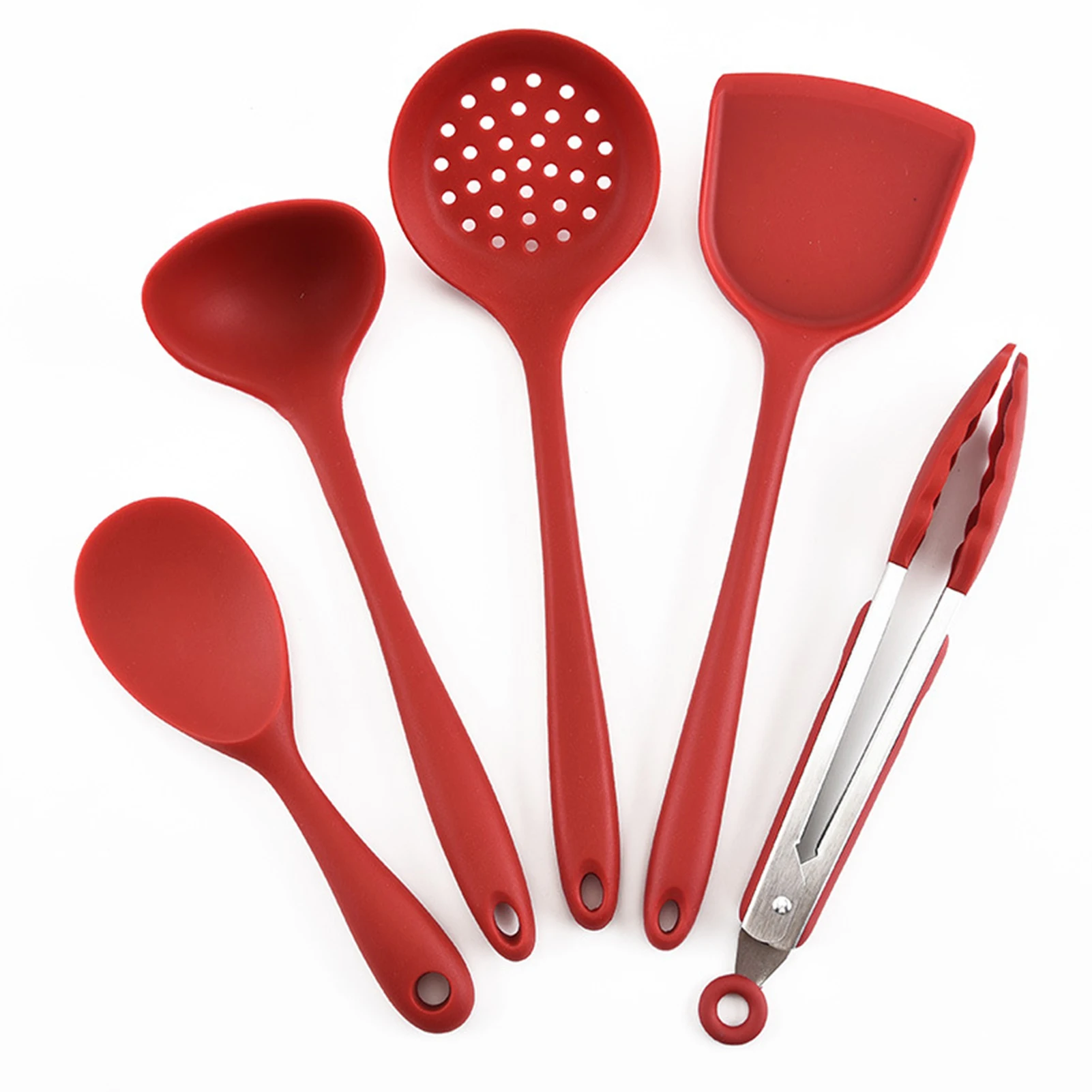 

5pcs Silica Gel Kitchenware Non-stick Pan Kitchen Tools Set Cooking Utensils Set For Kitchen