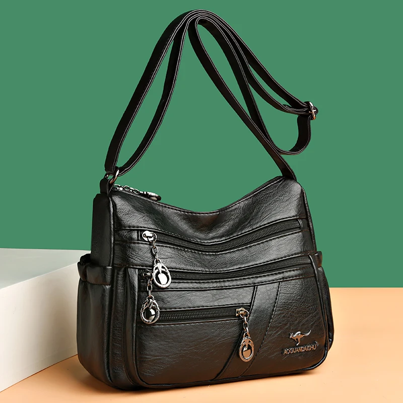 

Handbags Designer Crossbody Bags For Women High-capacity New soft Fashion Multiple pockets Shoulder Bag Plaid PU Leather Ladies