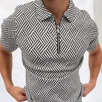 polo shirt black plaid pattern summer mens casual large size short sleeve shirt fashion casual oversized shirt