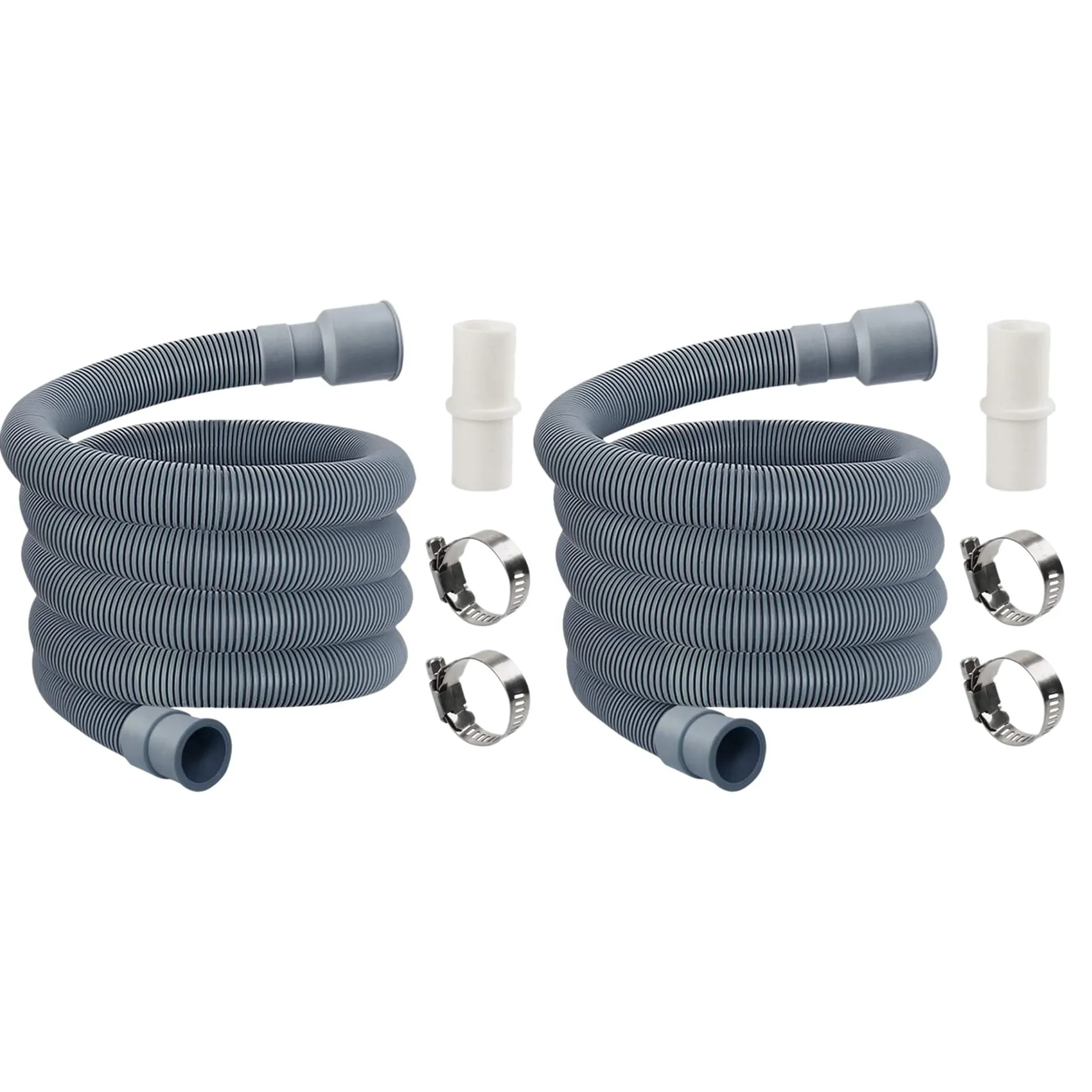 

2X Automatic Drum Washing Machine Drain Pipe Drain Hose Fittings, 1.5 Meter