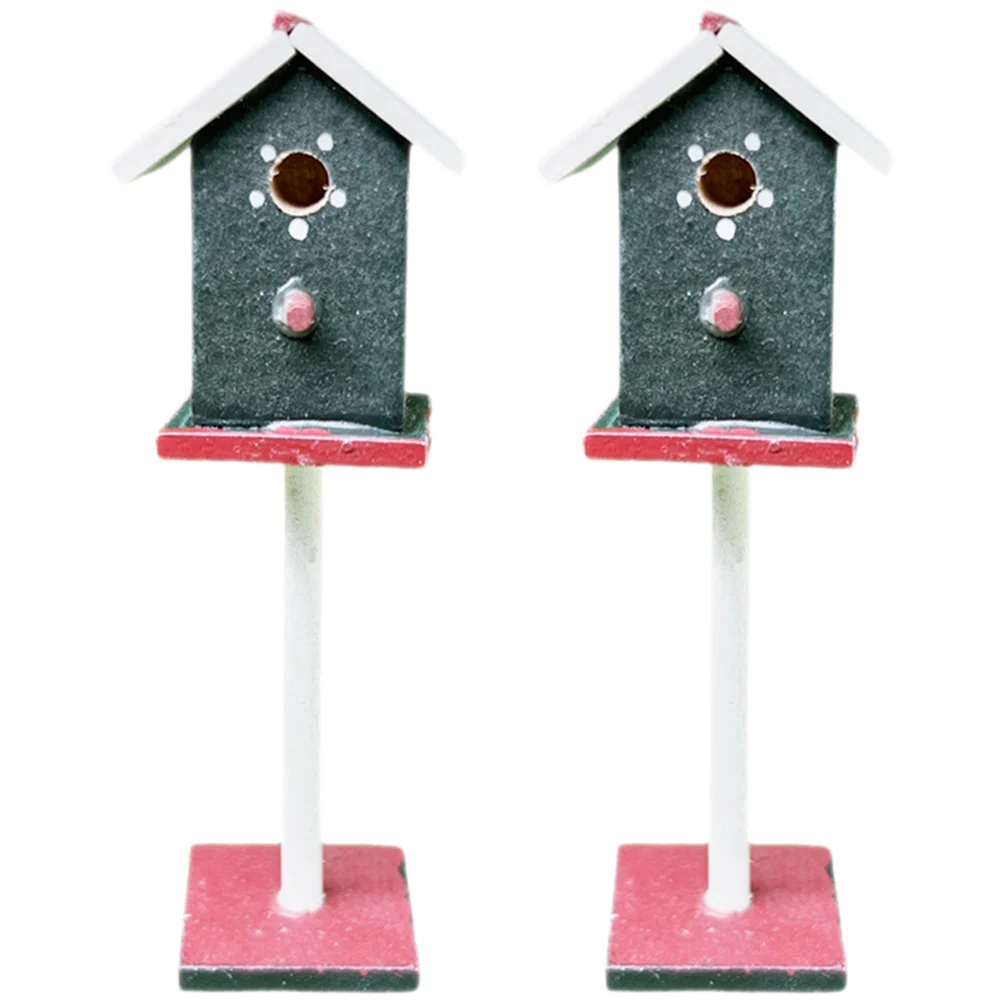 

2pcs Miniature Bird House 1:12 Mini House Mini Bird House Model Miniature Scene Prop