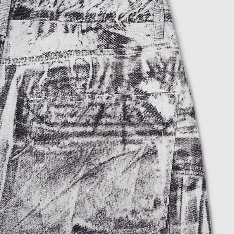 Мужчины сращиваются ​ Цветные матовые джинсы с цифровым принтом осень-зима