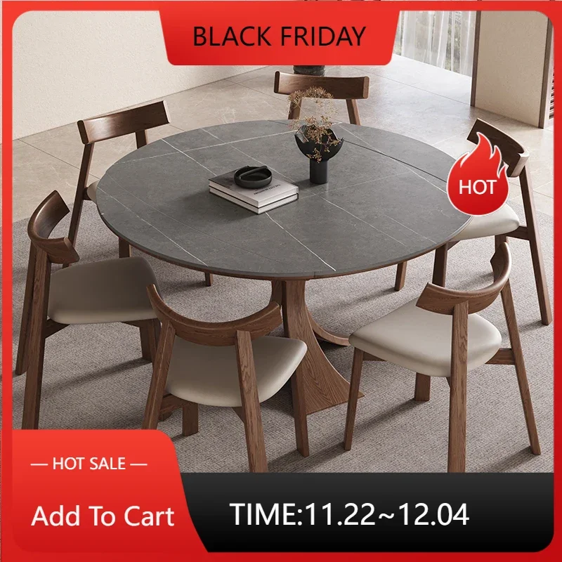 Песчаный ветер выдвижной обеденный стол из цельного дерева комбинированный