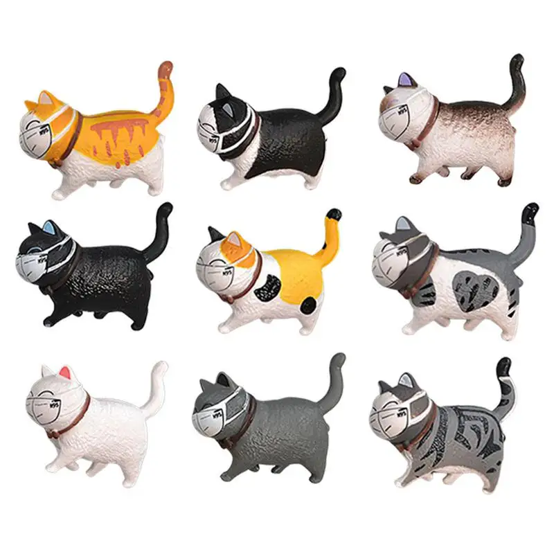 

Cat Magnetic Refrigerator Stickers 9-PCS 3D Cute Multi-functional Drop-proof Fridge Magnet Birthday Holiday Gift For Cats Lovers