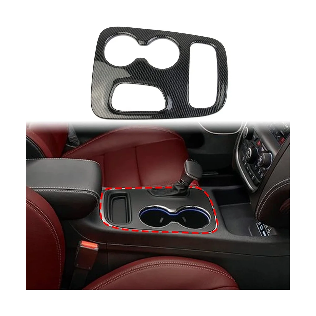 

Central Control Gear Shift Panel Trim for Dodge Durango 2018 2019 2020 Accessories ABS Carbon Fiber