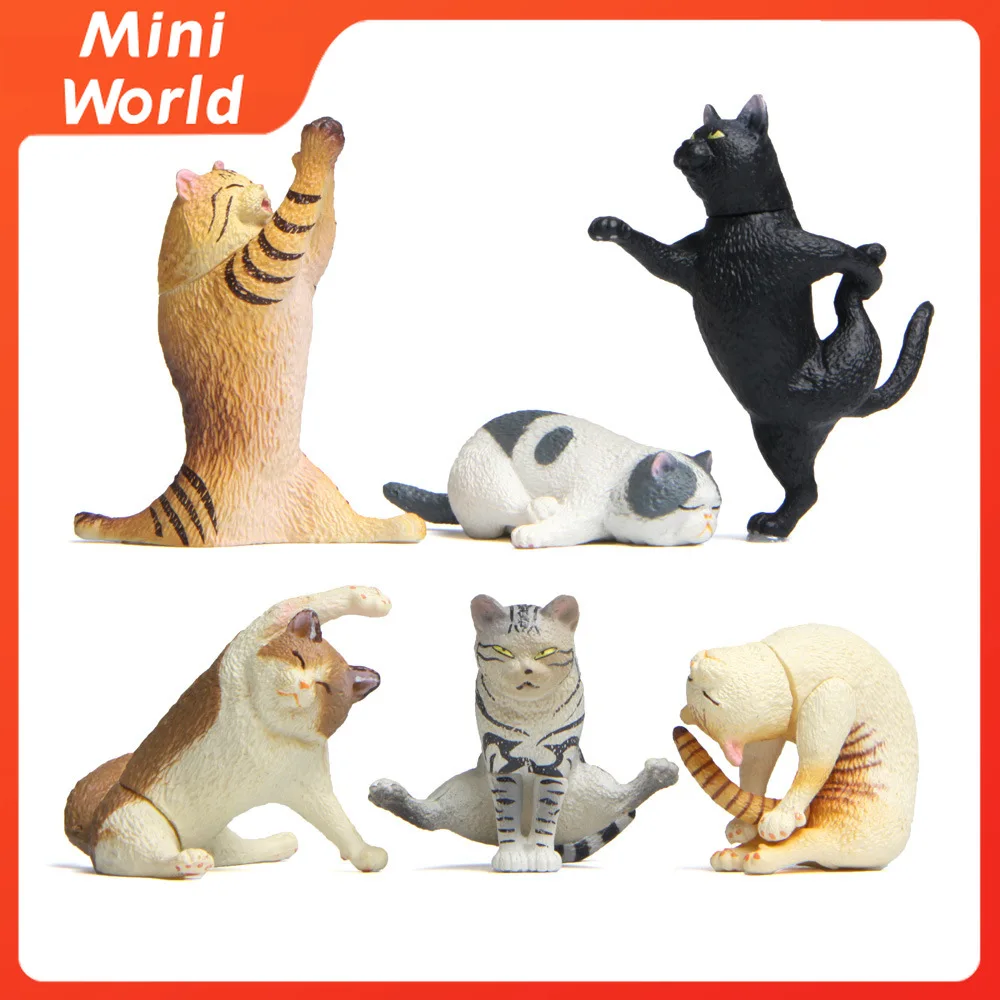 

6Pcs/Set Animal Yoga Master Figurines for Decoration Kawaii Desk Accessories Decorative Craft Home Garden Interior Figurine Toys