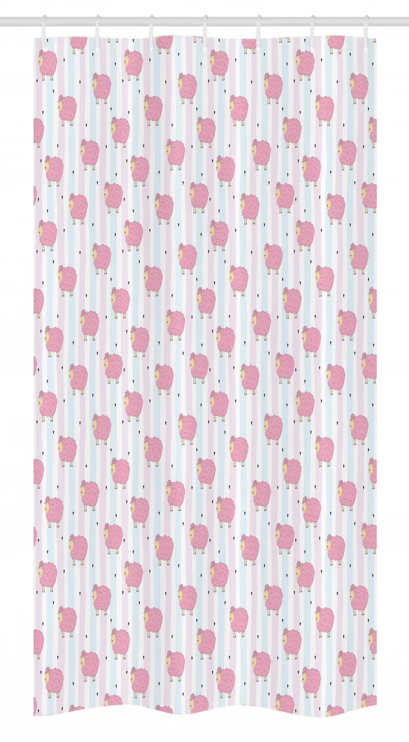 Душевая занавеска в виде розовой овцы набор из водонепроницаемой ткани