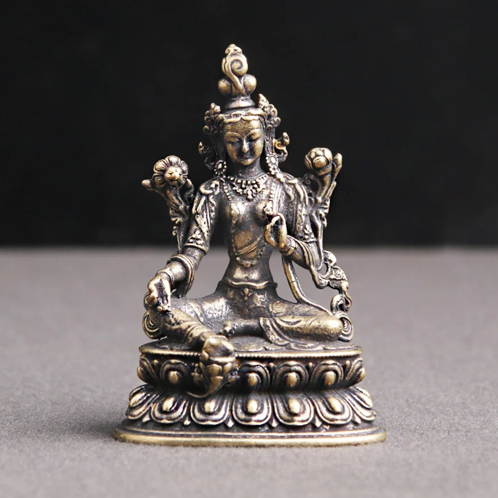 

Green Tara Brass Statues Female Bodhisattva Figure Tibetan Buddhist Goddess Sculpture