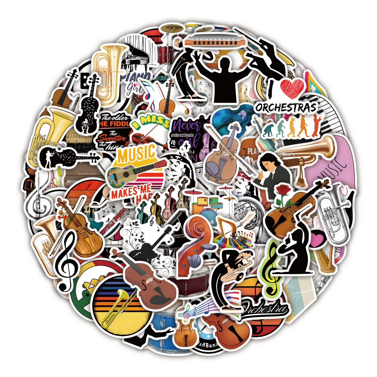 

100 New Music Orchestra Singer Graffiti Stickers Notebook Skateboard Luggage Waterproof Sticker Decoration