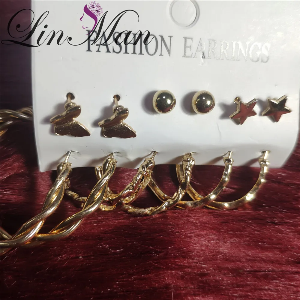 

Stainless Steel Earrings Wholesale Round Lace Earrings Golden Butterfly Earrings