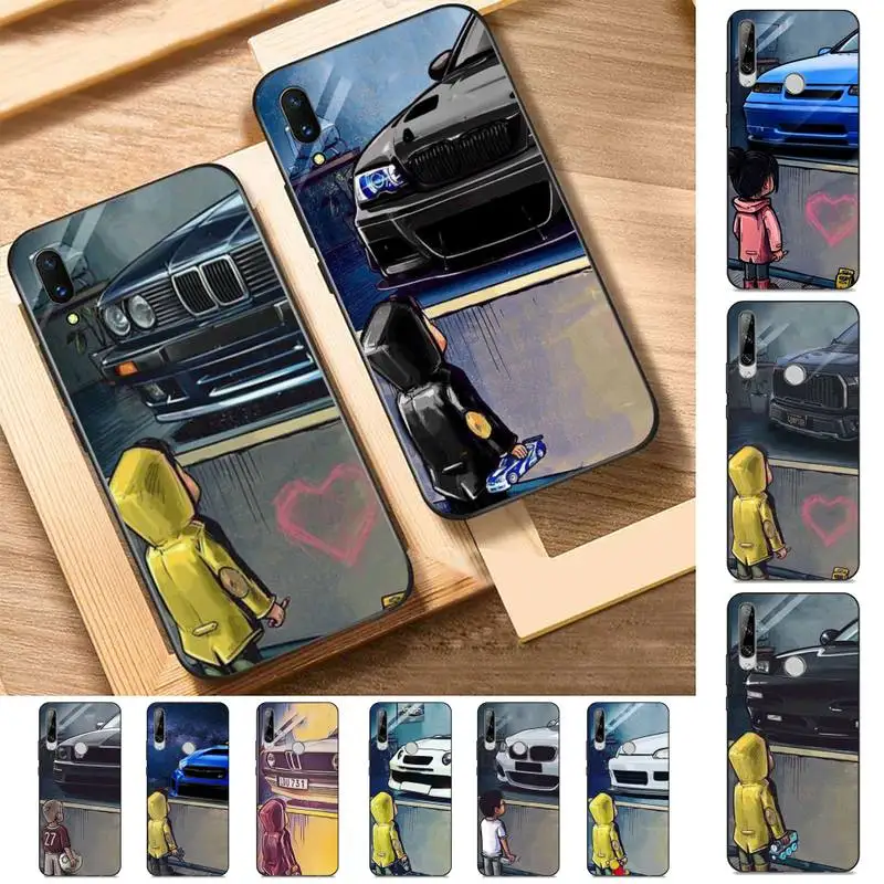 

Boy See Sports Car Jdm Drift Phone Case for Huawei Y 6 9 7 5 8s prime 2019 2018 enjoy 7 plus