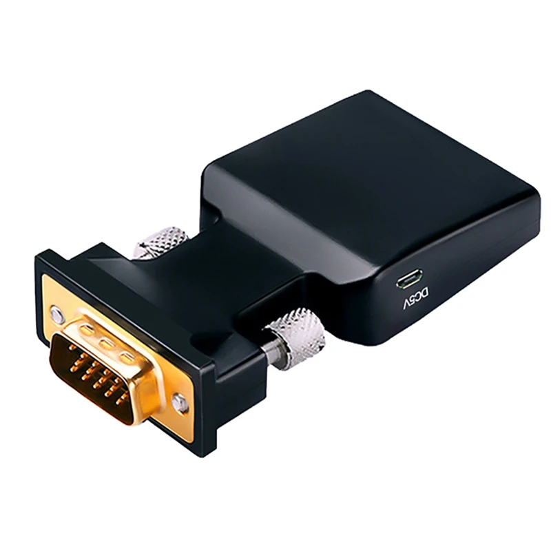 

HDMI-Compatible Female to VGA Male Converter with Audio Cable+Power Cable Support 1080P Signal Output VGA HD Adapter