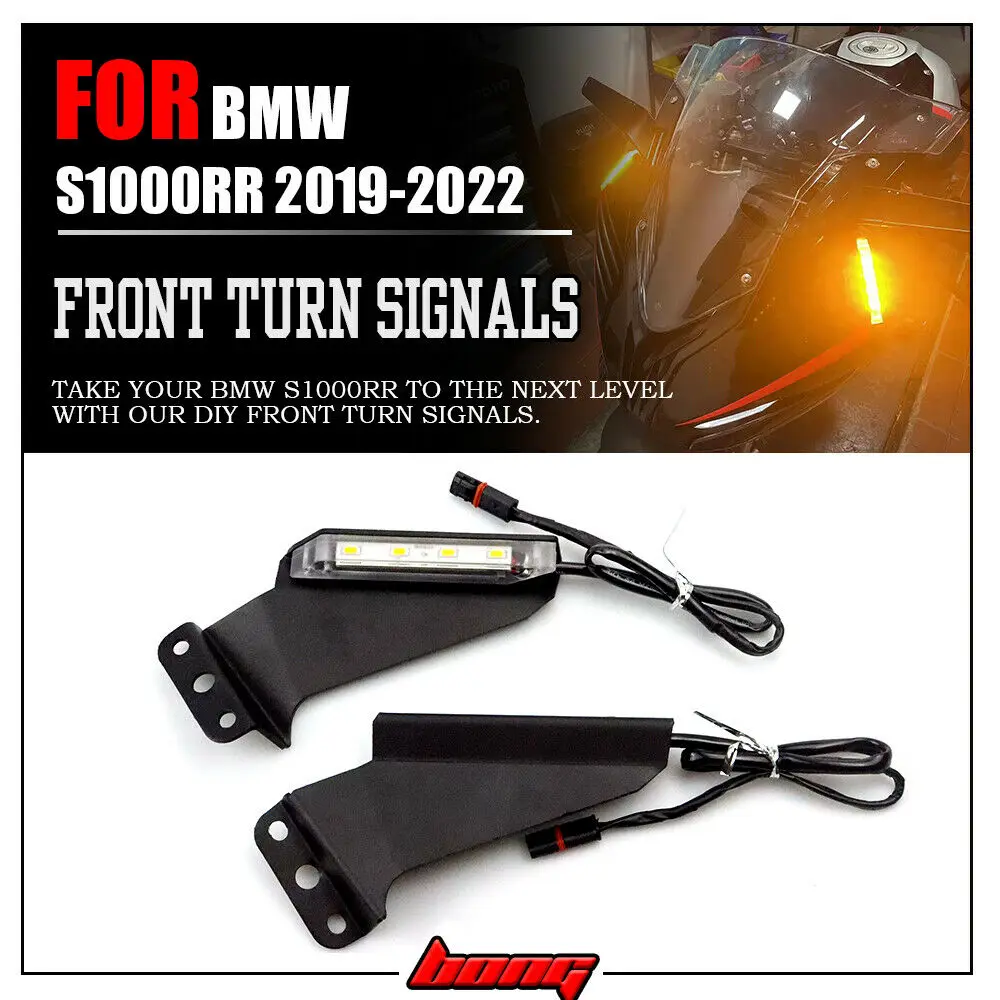 

For BMW S1000RR 2019 2020 2021 2022 LED Front turn signal Light Invisible Wing Retrofitted