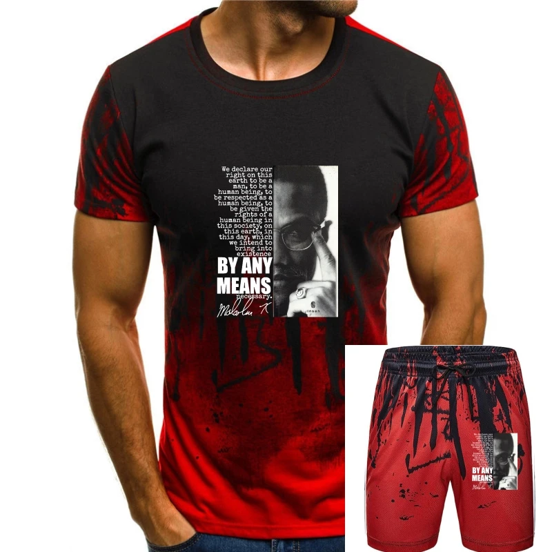 

Malcolm X T-Shirt Black Panther History By Any Means Quote Luther King