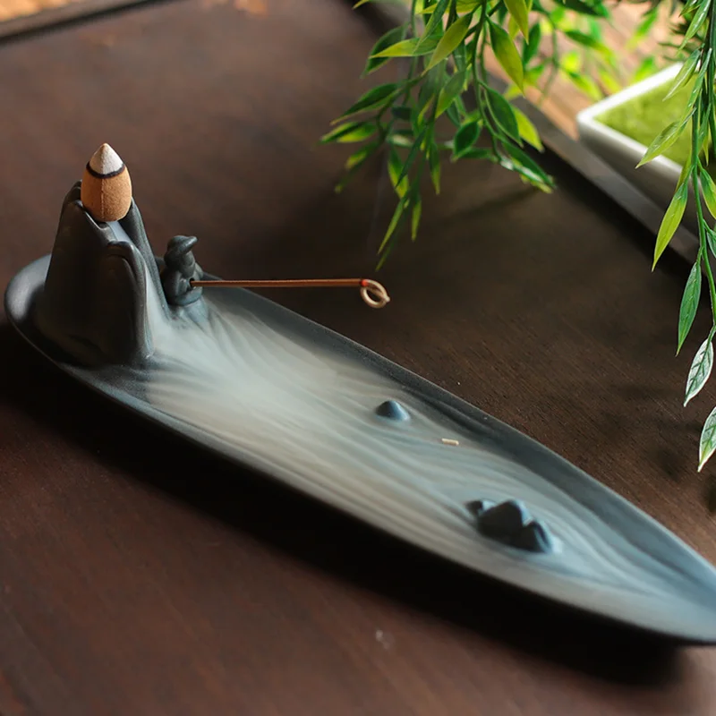 Creative Ceramic Incense Burner Backflow Smoke Waterfal Home Room Decor Diffuser Wierook Houder Desktop Ornaments