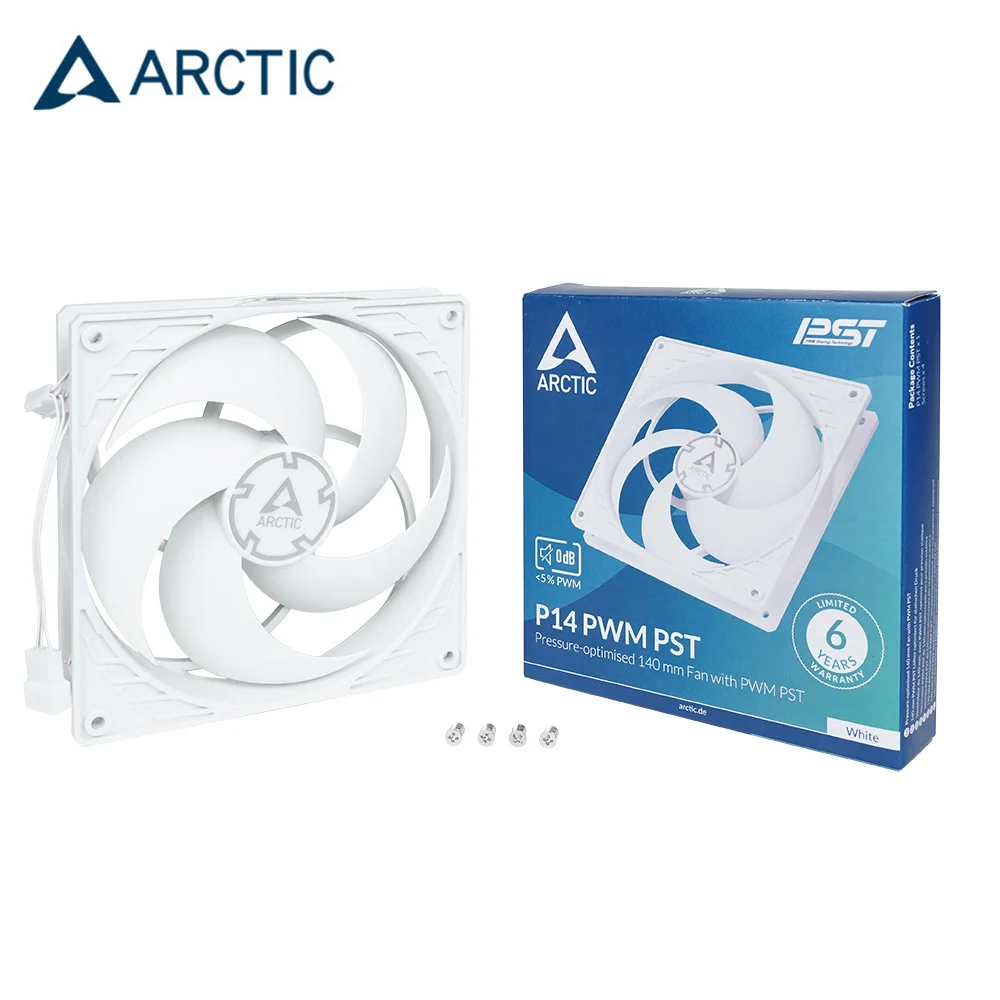 

ARCTIC P14 PWM PST 4PIN 140X140X27MM CPU Radiator Silent Fan Computer Case Cooler Master,12V DC 200~1700RPM,White,Black
