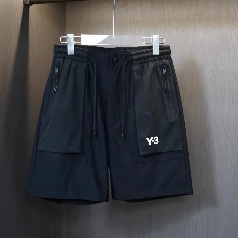 

Y-3 Y3 Yohji Yamamoto Summer New Drawstring Elastic Waist Zipper Pocket Loose Comfortable Low Range Casual Shorts