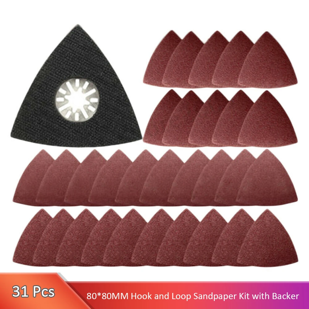 31Pack Grinding Triangle Oscillating Sandpaper Sanding Pad H