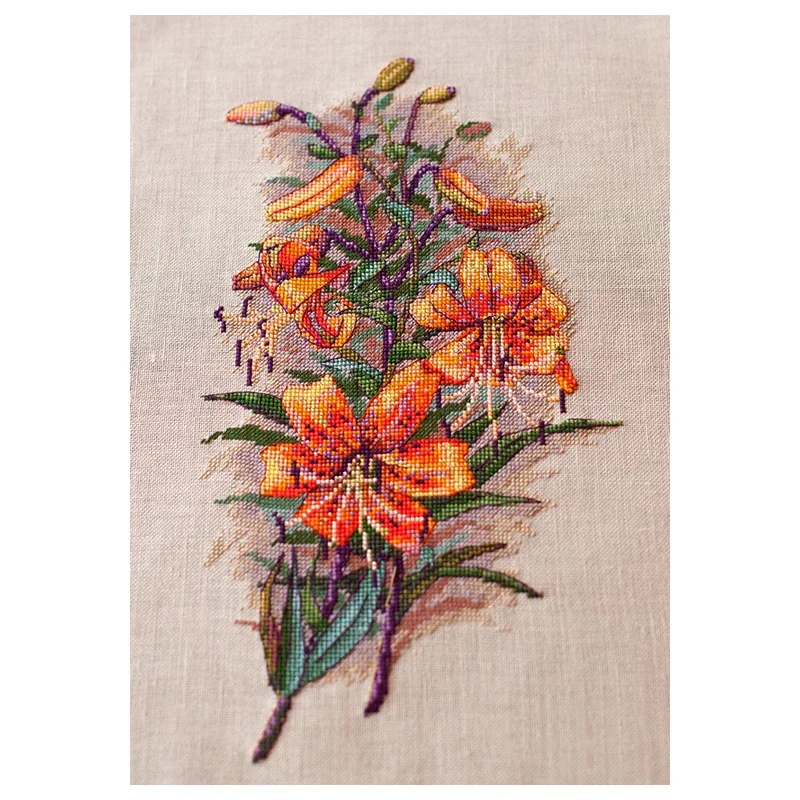 Amishop красивый Счетный Набор для вышивки крестиком винтажные лилии букет цветов